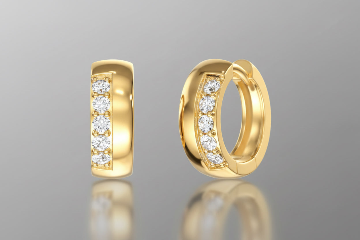 10Kt Classic Huggie Earrings