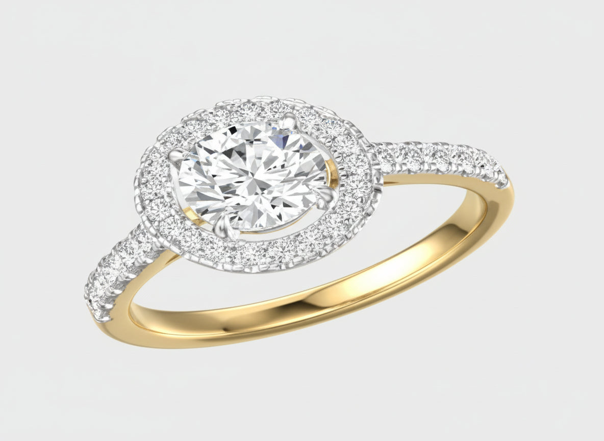 10Kt Bespoke Halo Ring
