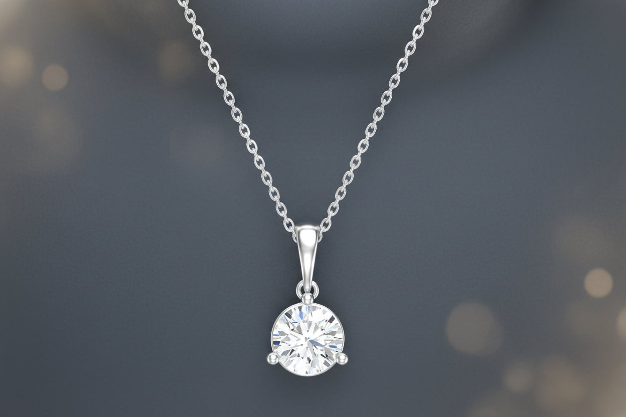 10Kt Classic Solitaire Pendant