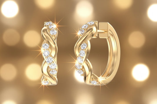 10Kt Stunning Swirl Style Hoops