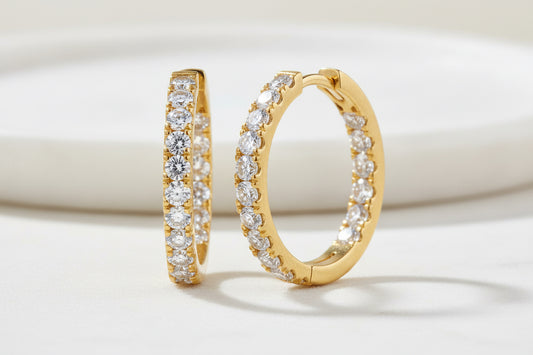 10Kt Day/Night Huggie Style Hoops