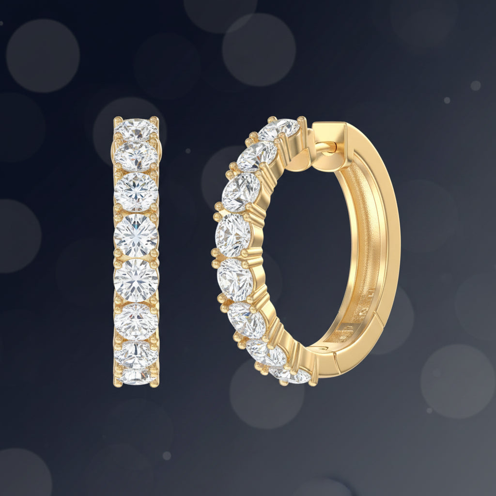 10Kt Yellow Gold LG Diamond Hoops